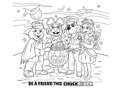 Chucktober Halloween Coloring Page