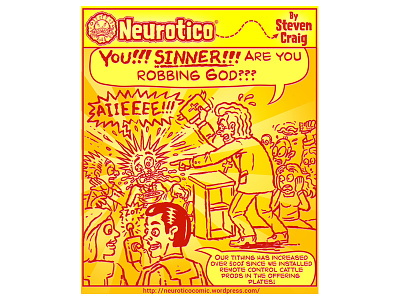 Neurotico Tithe Shockers cartoon church comic giving neurotic offering plates tithe