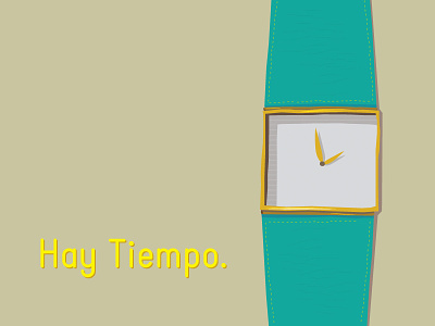 There's Time. español gold reloj sketches turquoise vector watch