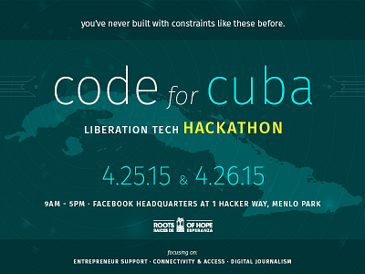 Code for Cuba – Liberation Tech Hackathon activism code cuba entrepreneur hackathon journalism roots of hope tech vector