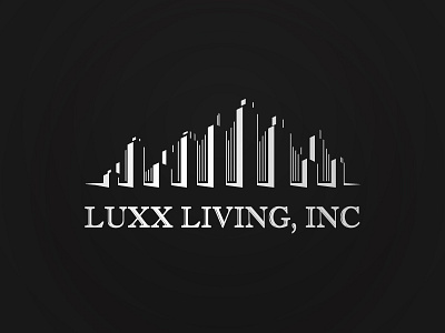 Luxx Living mark black cities logo luxury miami new orleans real estate silver skyline vector