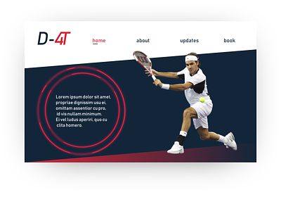 D-4T design federer landing logo page roger sport tennis website