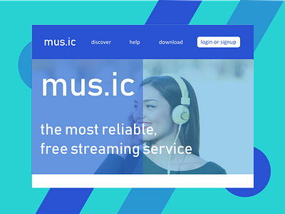 Mus.ic Homepage design mockup music website