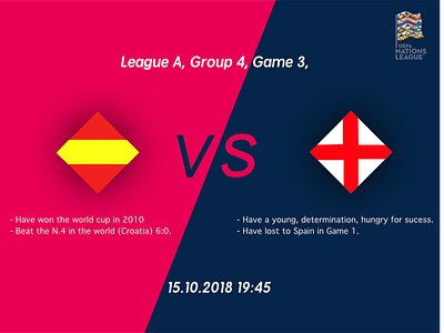 England Vs Spain app art color design icon logo nations league soccer sport uefa ui ux