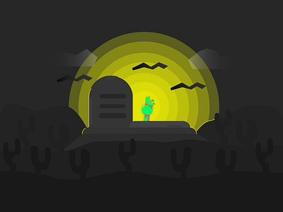 Spooky Graveyard app art azux bat bats cave contest design flat grave hand illustration logo mockup music pixel tomb ui ux vector