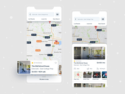 Home Search (iOS) anupdeb dribbble best shot google maps map view ui minimal mobile mobile app mobile app design mobile application modern ui ux