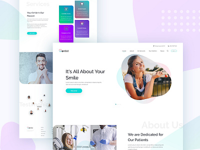 Dentist anupdeb dentist design gradient landing oogle typography ui ux