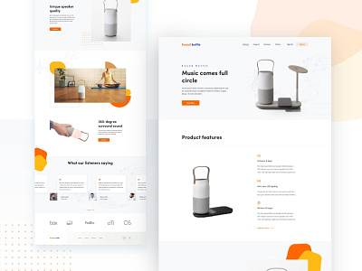 Product landing Concept best design best website landing page minimal minimal template product branding product design sound bottle typogaphy uidesign uinugget uxdesign web