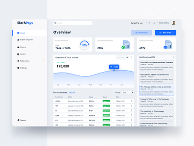 Slothpays Startup's Dashboard. account app design dashboard dashboard design dashboard ui finance app new design payment popular design product design product designs startups transition user experience design user interface user panel wallet web app web application design web design