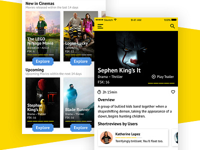 CinemaTicketUI-Concept cinema concept design interface interfacedesign movie ticket ui ux