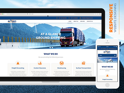 AL SAFI LOGISTICS Website cargo website interaction design logistics website simple website ui design web design website design