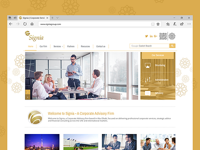 Signia Group Website Design advisory firm consultant agency consultant website corporate website golden website ui design web design website design website mockup