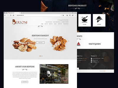 Bertoni Website Design bakery website branding cafe web design icon design modern website pastry website simple website ui design web design website design