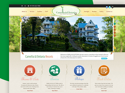 Camellia & Elettaria Website camellia and elettaria creative creative website hotel web design icon design resorts website rooms and packages tourism website ui design web design website design