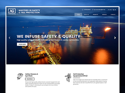 Ag Corporation Website creative creative website fall protection icon design personal protection equipments safety products web design safety services and supplier safety services website safety showers website ui design web design website design