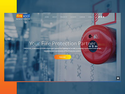 Fire Kool Website Design fire safety fire protection fire website layout mobile website mockup modern website ui design ux design web design website website design