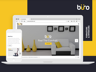 Buro Furnitures Website Design Mockup furniture website interior design interior website mobile ui mobile website mockup modern website ui design ux design web design website website design