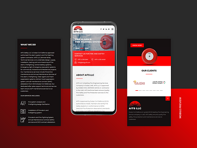 Aits Website Design Mobile View creative website fire and safety fire and safety website fire engineering services full screen website icon design mobile apps mobile mockup mobile ui mobile website modern website red website ui design ux design web design website website design website mockup