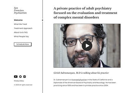 Psychiatrist Website figma minimal psychiatry website