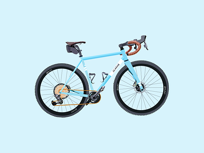 Hand Made Gravel Bike bicycle bike flat gravel illustration vector