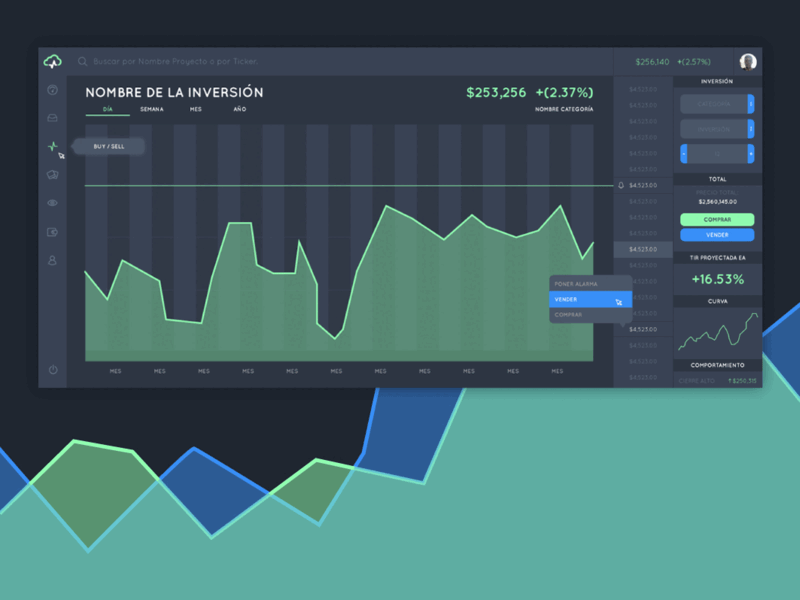 inCloud Investing branding dashboad design flat minimal ui ux website