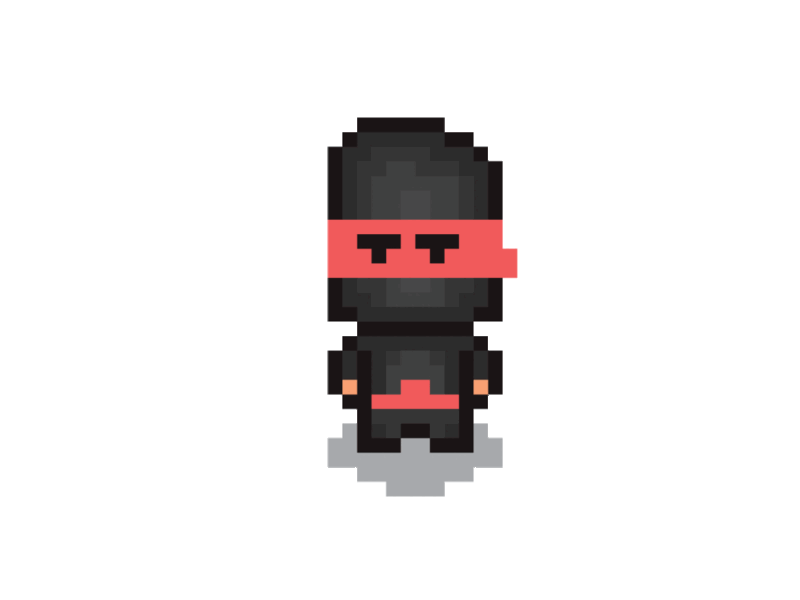 Pixel Ninja design flat logo ninja pixel vector
