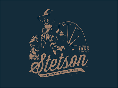 Stetson Badge 1800s animal badge badge logo badgedesign coffee cowboy cowboy hat dog hat stetson western
