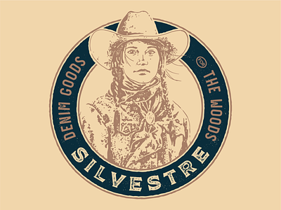 Silvestre Denim badge badge design cowboy cowboy hat cowgirl denim denim jacket emblem grit logo true grit texture supply