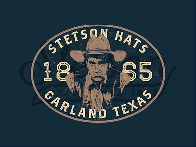 Sam Elliott x Stetson Hats badge badge design branding character cowboy cowboy hat label logo mustache stetson stetson hats texas