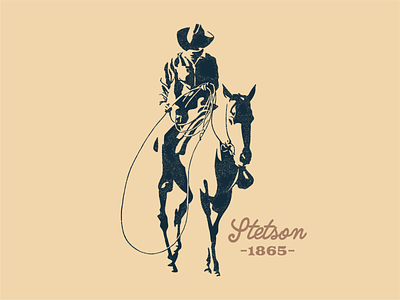 Stetson 1865 badge character cowboy cowboy hat horse stetson western