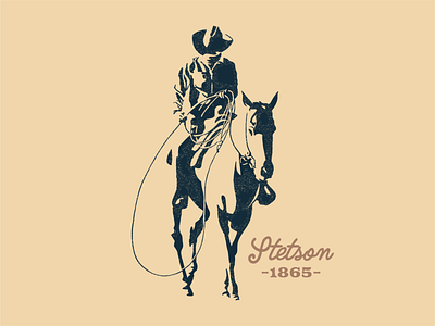 Stetson 1865 badge character cowboy cowboy hat horse stetson western