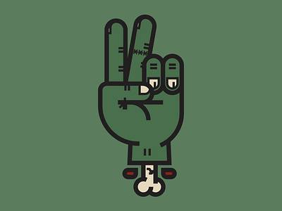 Zombie Hand (5 of 7) cartoon character dead hand illustration logo peace undead zombie