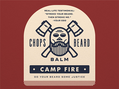 CHOPS Beard Balm - Camp Fire ax badge balm beard beard balm crossbones label label design logo packaging skull