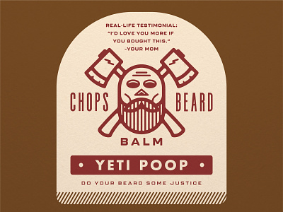 CHOPS Beard Balm - Yeti Poop ax beard beard balm brand crossbones labe design label logo packaging skull