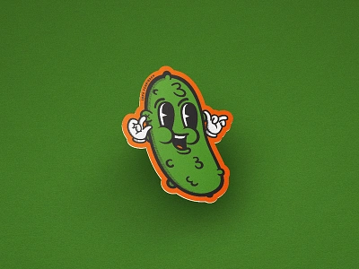 Silly Dilly cartoon character dill food pickle silly sticker tickle