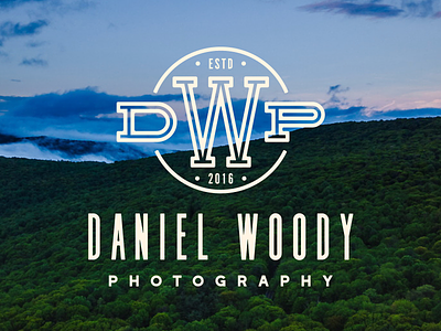 Daniel Woody Photography badge badge design branding d logo p photography photography branding photography logo w