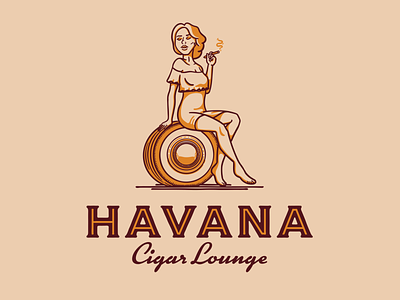 Havana Lady branding cartoon character cigar classic car cuba havana label lady logo lounge smoke tire woman