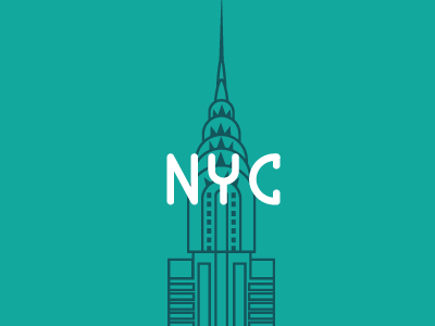 NY State of Mind bored building chrysler illustration nyc type typography