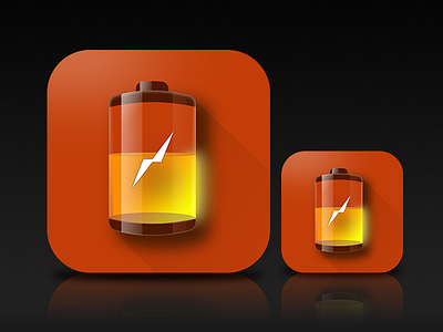 Battery Icon battery icon iconography orange