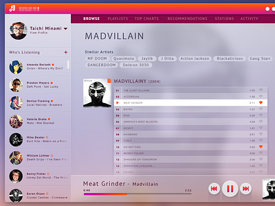 Desktop Music Player music player ui user interface ux