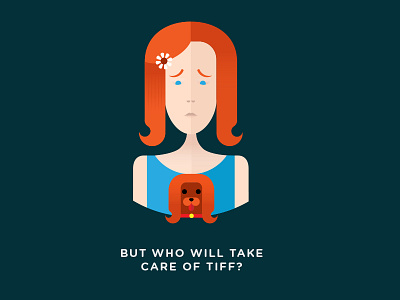 Who Will Take Care of Tiff? dog girl illustration