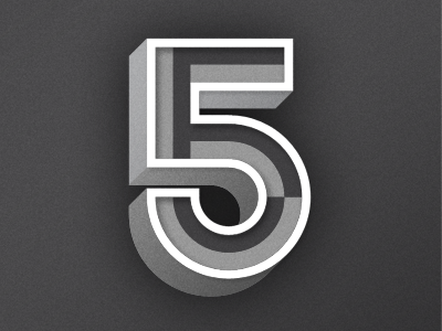 The Number 5 5 five number type typography