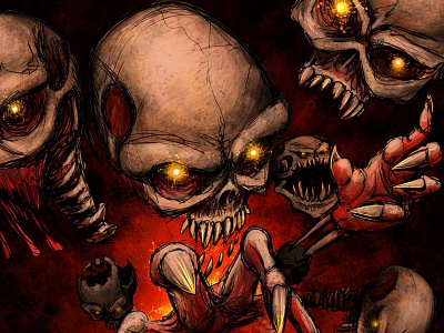 Summoner's Grimoire: Legion demon evil metal skull