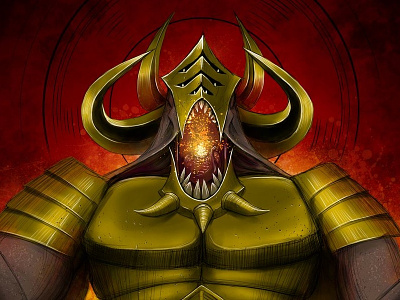 Summoner's Grimoire: Moloch brass bull demon flames illustration sacrifice