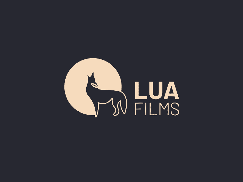 Lua Films Logo animated animated logo beige branding coyote film films logo logo gif moon wolf