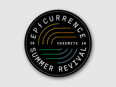 Epicurrence Summer Revival Badge badge branding epic epicurrence event branding gif logo outdoor logo process revival summer yosemite