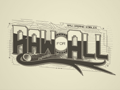 Raw For All Logo Concept logo logo design retro typography vector