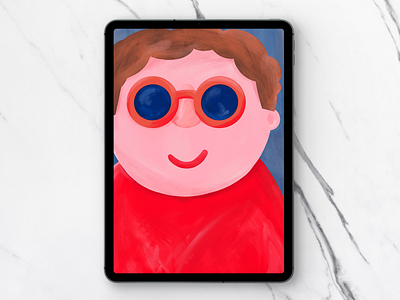 Self Portrait apple pencil blue character art editorial illustration illustration ipadpro ipadproart pink procreate red self portrait sunglasses