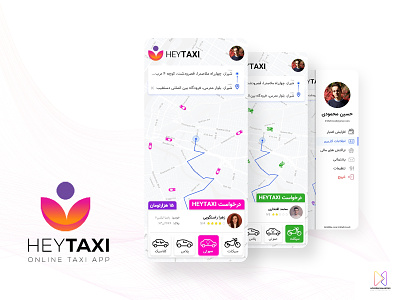 HeyTaxi - Online Taxi app app asterixarts hossein mahmoodi ihmahmoodi minimal online taxi snapp tap30 ui ux اسنپ اوبر تاکسی آنلاین تپسی رابط کاربری