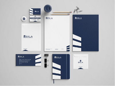 Ekla brand building construction letter lettermark logo mark realestate stationary